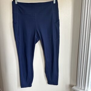 Fabletics PowerHold Navy High-Rise Pocket Leggings